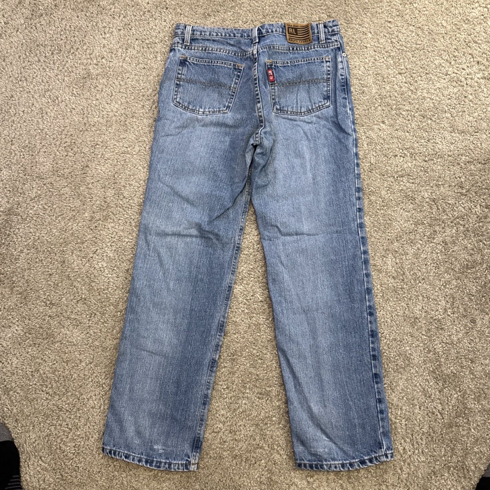 Ralph Lauren VINTAGE Ralph Lauren Polo Jeans Straight Leg 32x28 Denim Blue Jeans 90s Y2K Mens Jeans Size US XS / EU 42 / 0 - 7 Thumbnail