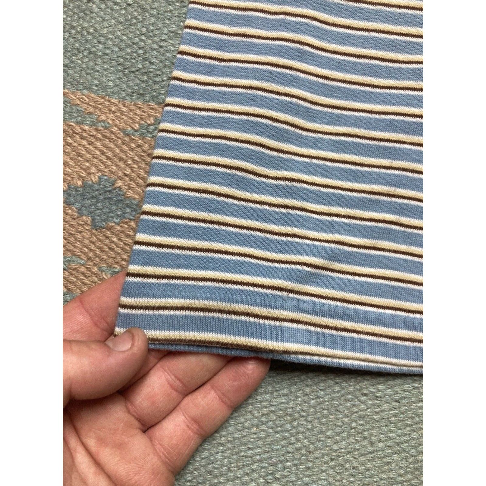 Vintage VINTAGE Donegal Polo Shirt Short Sleeve Striped Soft Blue Adult Large Size US L / EU 52-54 / 3 - 7 Thumbnail