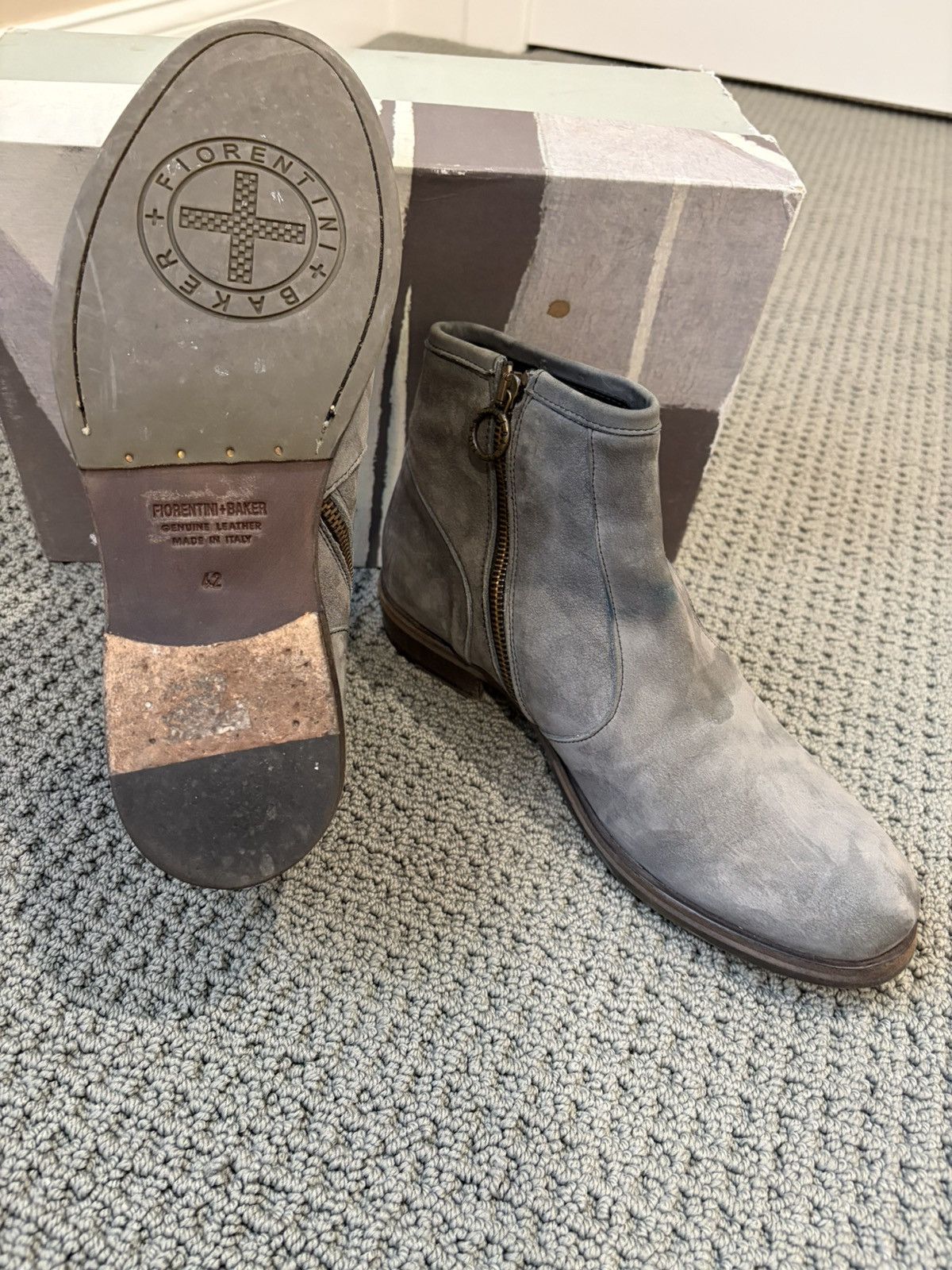 Fiorentini + Baker Classic gray suede ankle boots made in Italy like brand new Size US 9.5 / EU 42-43 - 4 Thumbnail