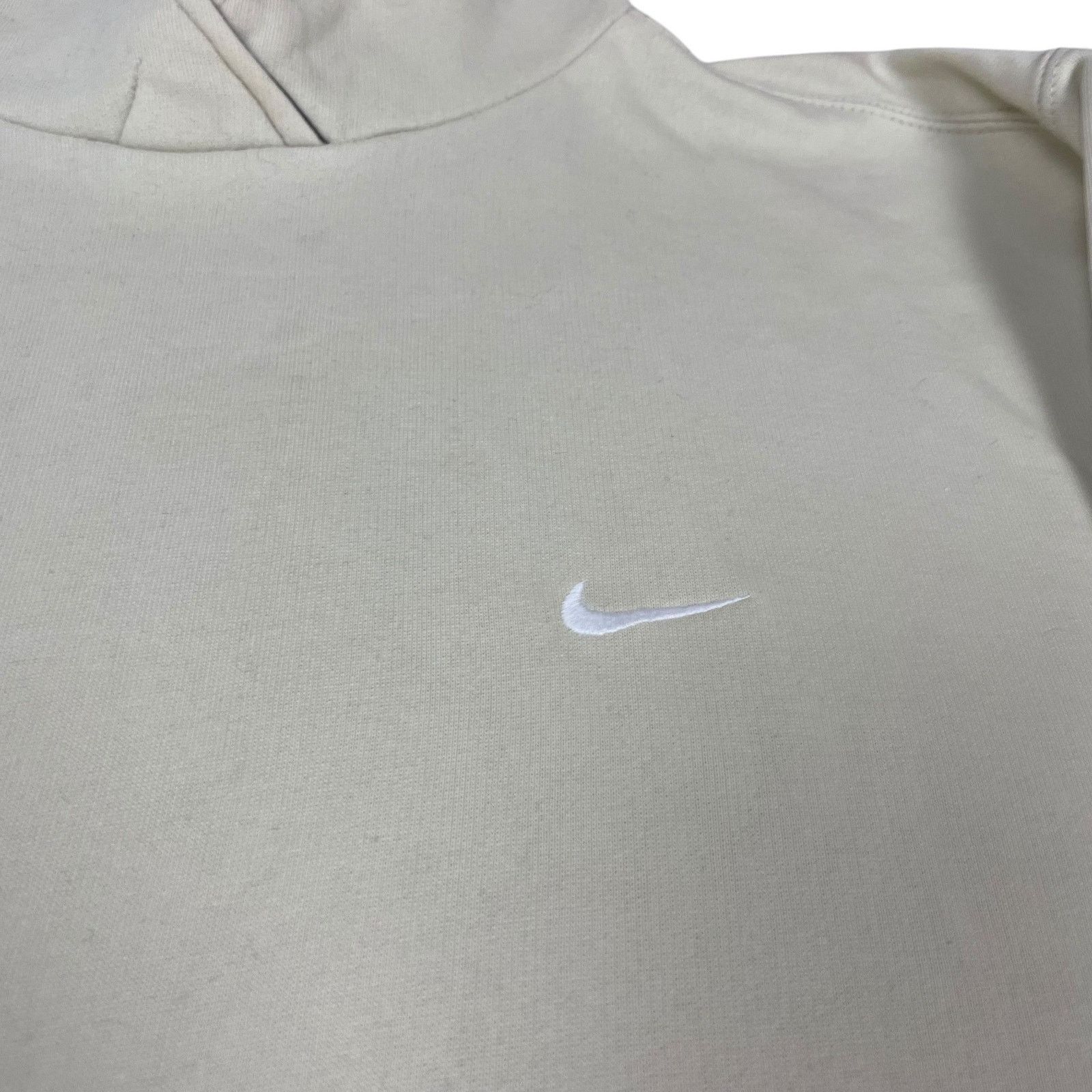 Nike × Vintage Nike Men's Ivory Swoosh Long Sleeve Pullover Hoodie Medium Size US M / EU 48-50 / 2 - 2 Thumbnail
