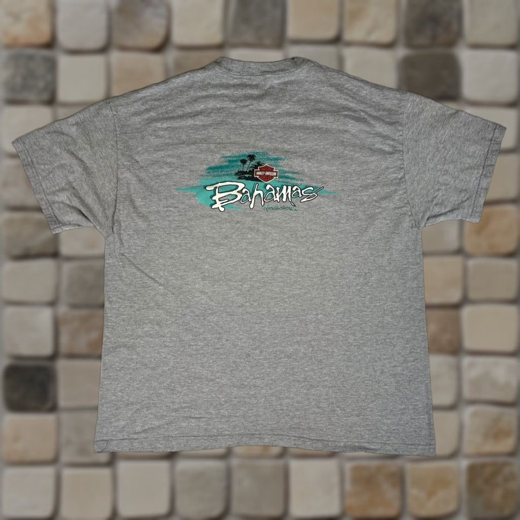 Harley Davidson VINTAGE Harley-Davidson Bahamas Nassau T-Shirt Double-Sided Sz L Men’s 1997 90s Motorcycle Graphic Gray Crew Neck Short Sleeve Size US L / EU 52-54 / 3 - 1 Thumbnail