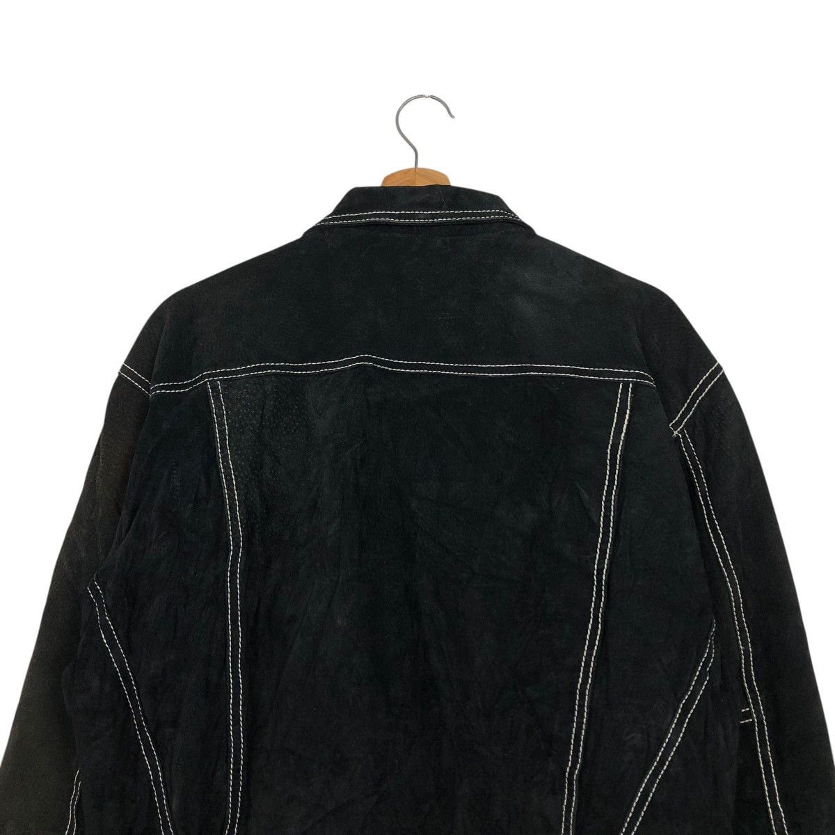 Japanese Brand 🔥VINTAGE TRUCKER BIKER LEATHER JACKET UNBRANDED ISSEY MIYAKE Size US M / EU 48-50 / 2 - 11 Thumbnail