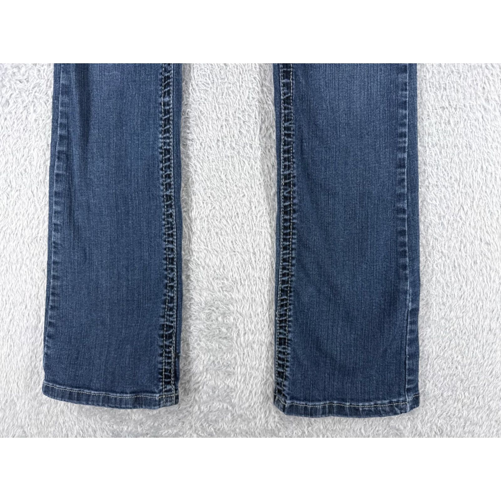 Vintage miss chic Jeans Women Bootcut Denim Blue 30x30 Pocket 5-Pocket Embellished Rhinestone Embroidered Mid Rise 30 Inseam Regular Stretch Size 36" / US 14 / IT 50 - 2 Thumbnail
