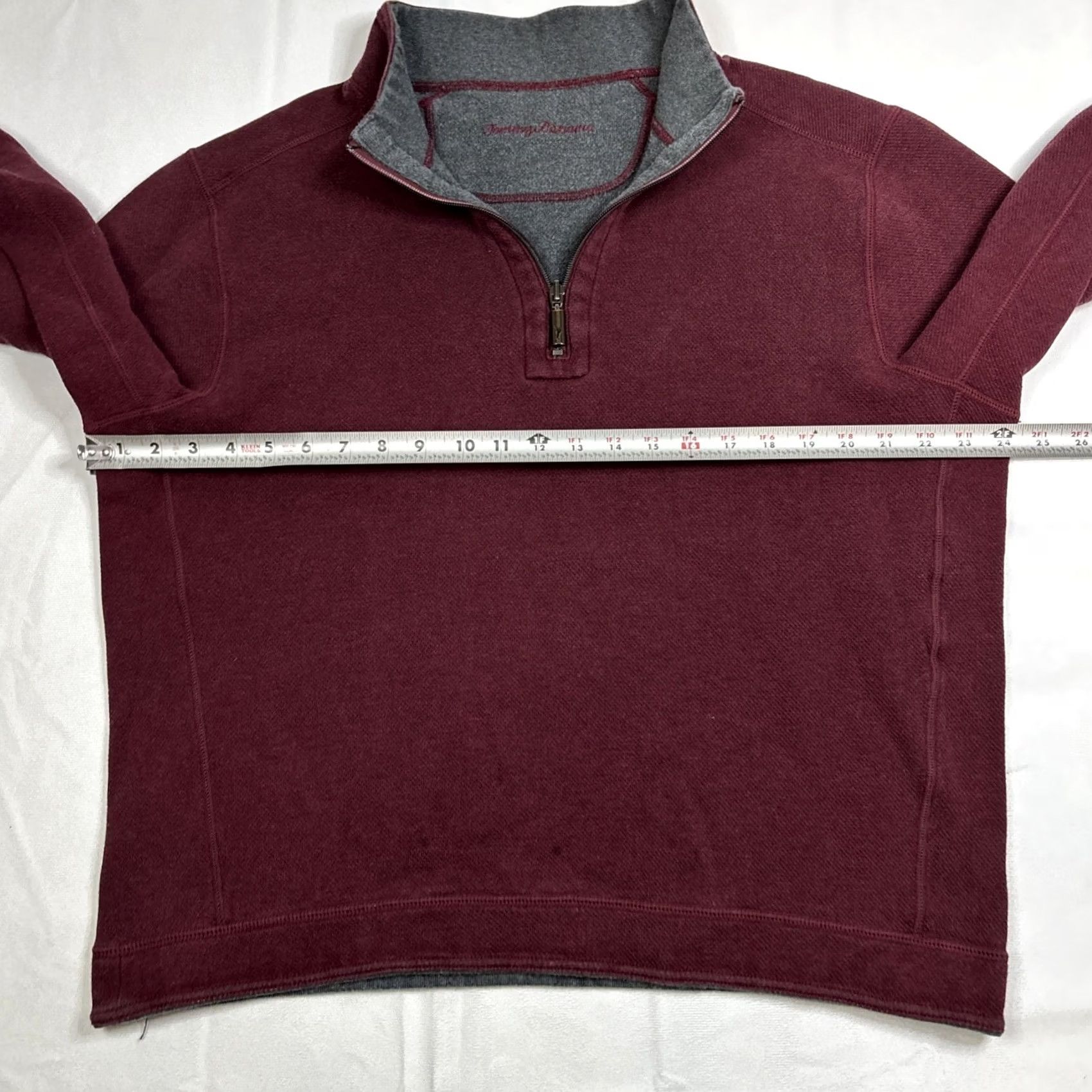 Tommy Bahama VINTAGE Tommy Bahama Mens Sweater Pullover 1/4 Zip Reversible Knit Mock Neck 2/4 Zip L Large Purple Green Size US L / EU 52-54 / 3 - 3 Thumbnail