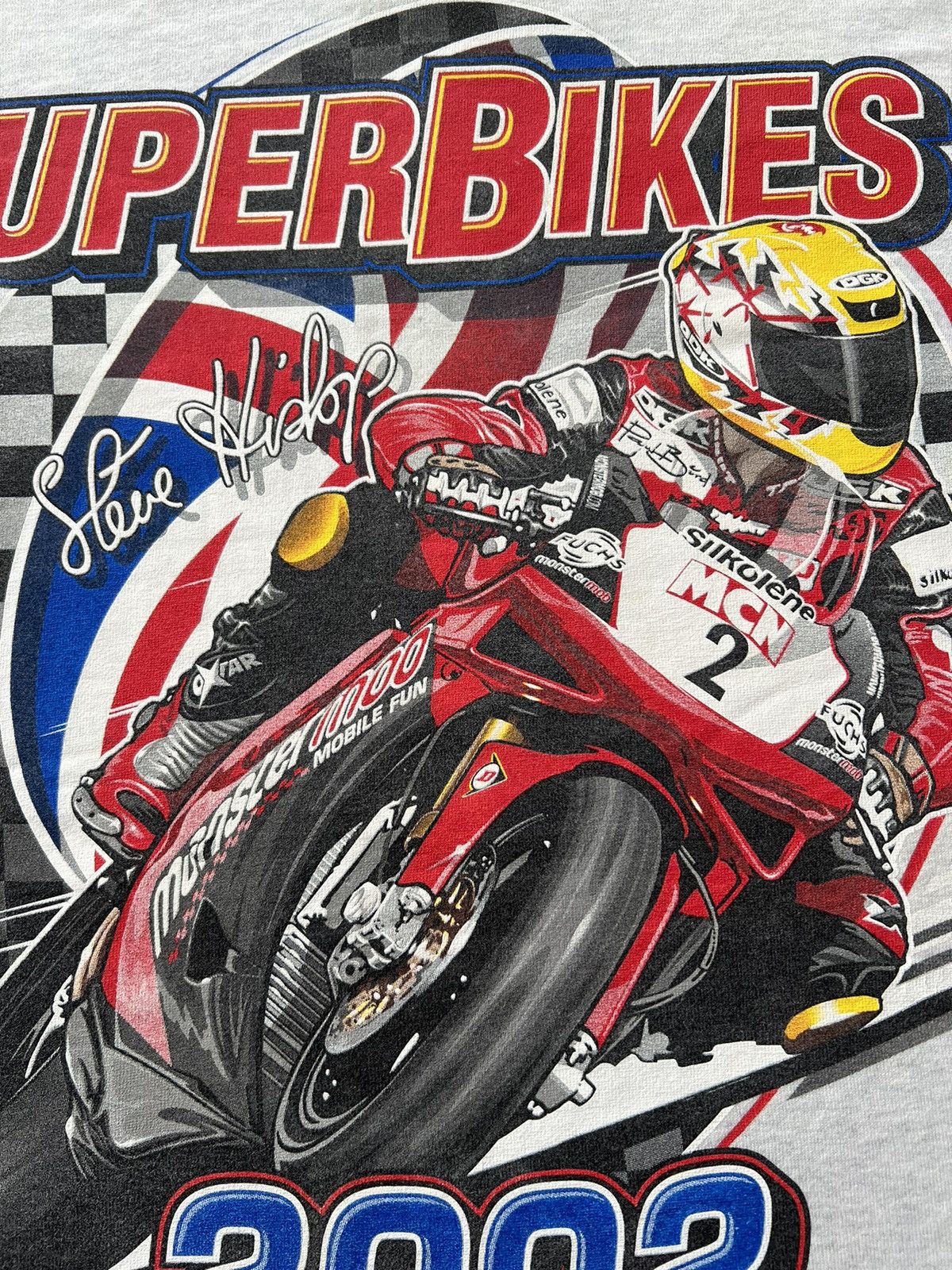 Vintage Vintage 2002 Superbikes Steve Hislop Ducati Moto Racing Tee Size US XL / EU 56 / 4 - 14 Thumbnail