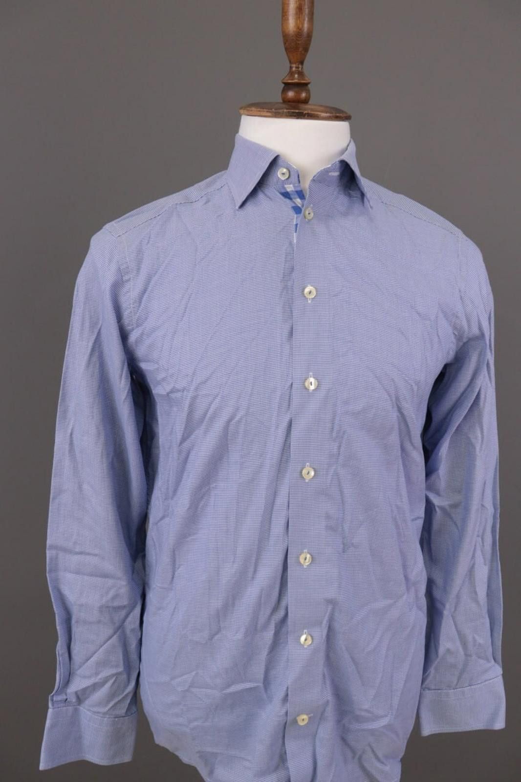 Eton Eton Contemporary Blue Check Extra Shirt Size 39 / 15 1/2 Size US M / EU 48-50 / 2 - 4 Thumbnail