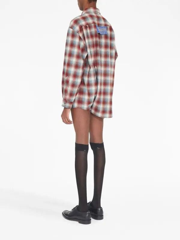 Maison Margiela × Pendleton oc11z0925 Checked Playsuit Shirt in Multicolor Size XS / US 0-2 / IT 36-38 - 5 Thumbnail