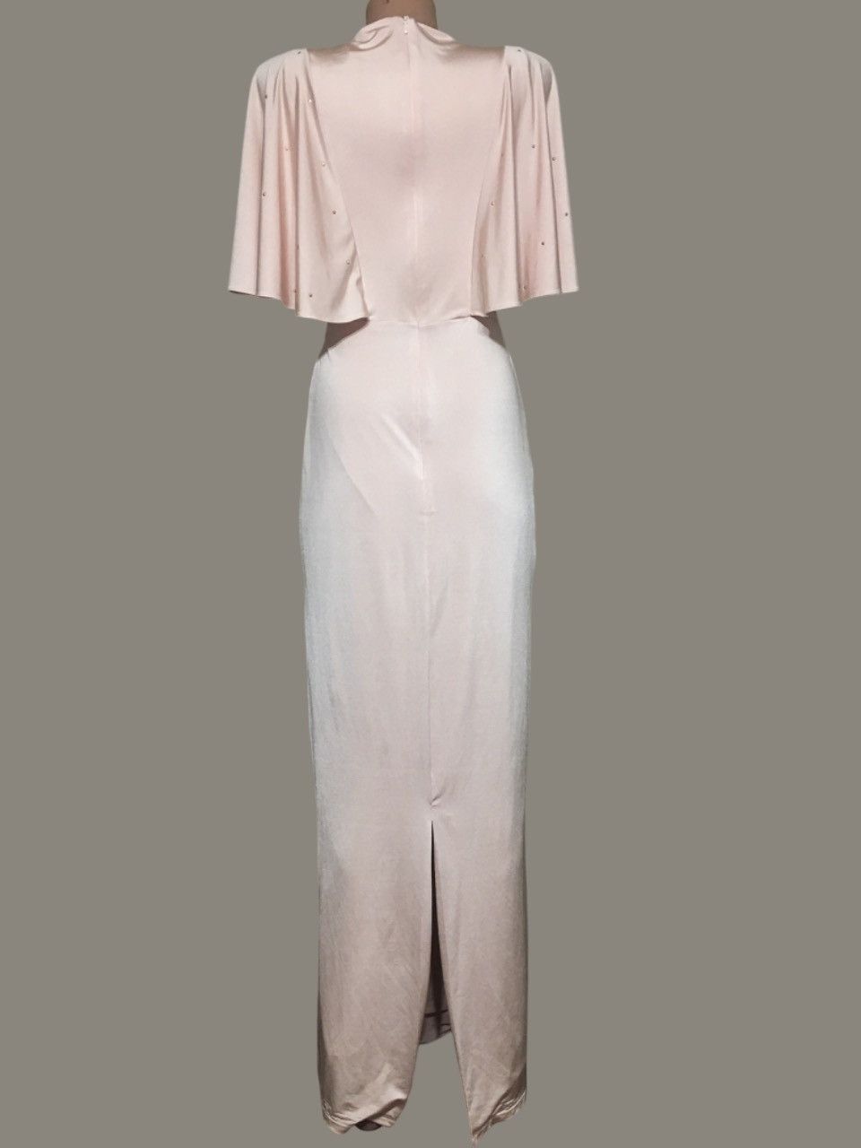 Jenny Packham Jenny Packham Draped Pink Jersey Evening Maxi Dress UK8 EU36 Size S / US 4 / IT 40 - 4 Thumbnail