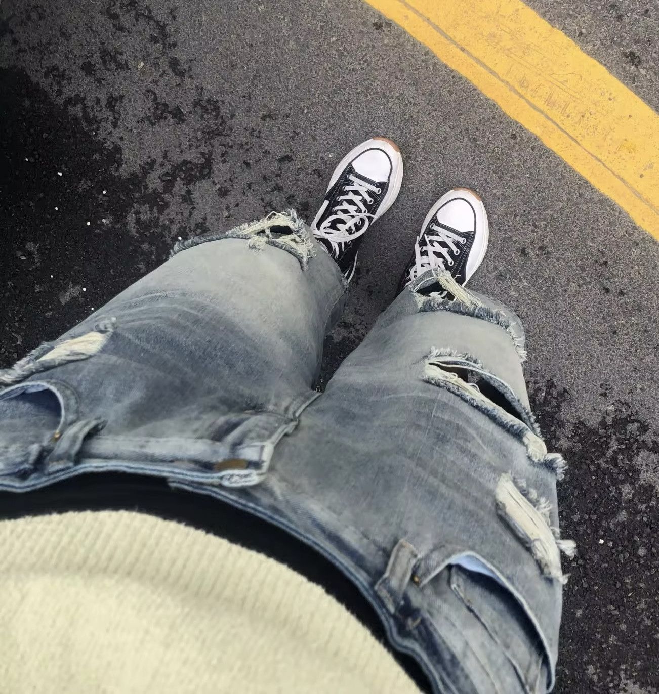Japanese Brand × Jean Vintage Blue Ripped Short Jeans Size 29" - 5 Thumbnail