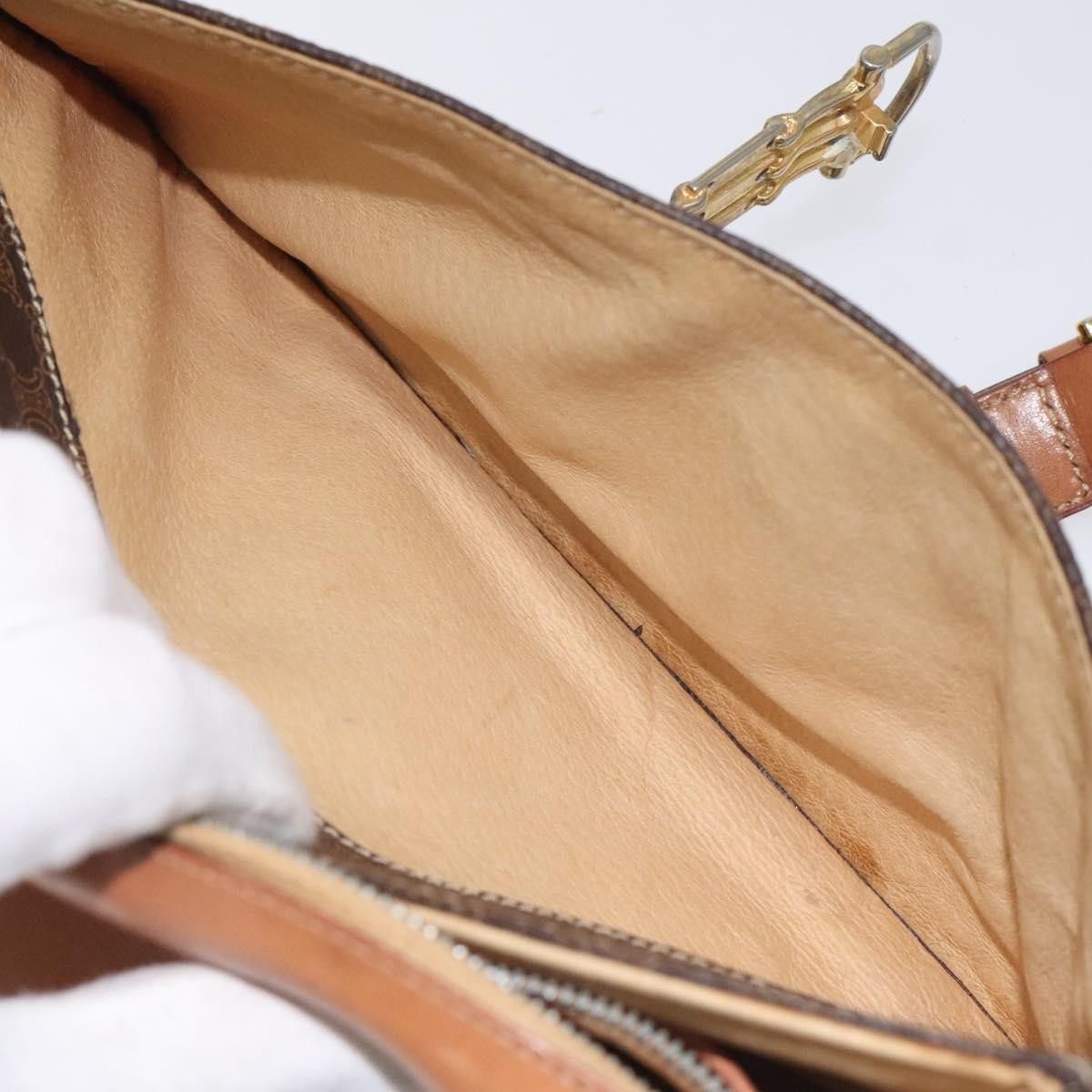 Celine CELINE Macadam Canvas Shoulder Bag Pvc Leather Brown Gold Size ONE SIZE - 13 Thumbnail