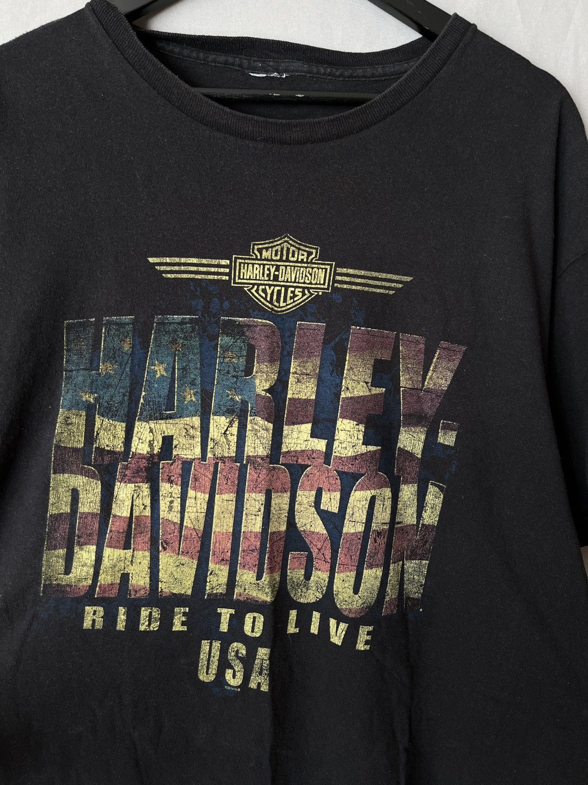 Harley Davidson 2014 Harley Davidson USA Big Print T-shirt Size US XL / EU 56 / 4 - 4 Thumbnail