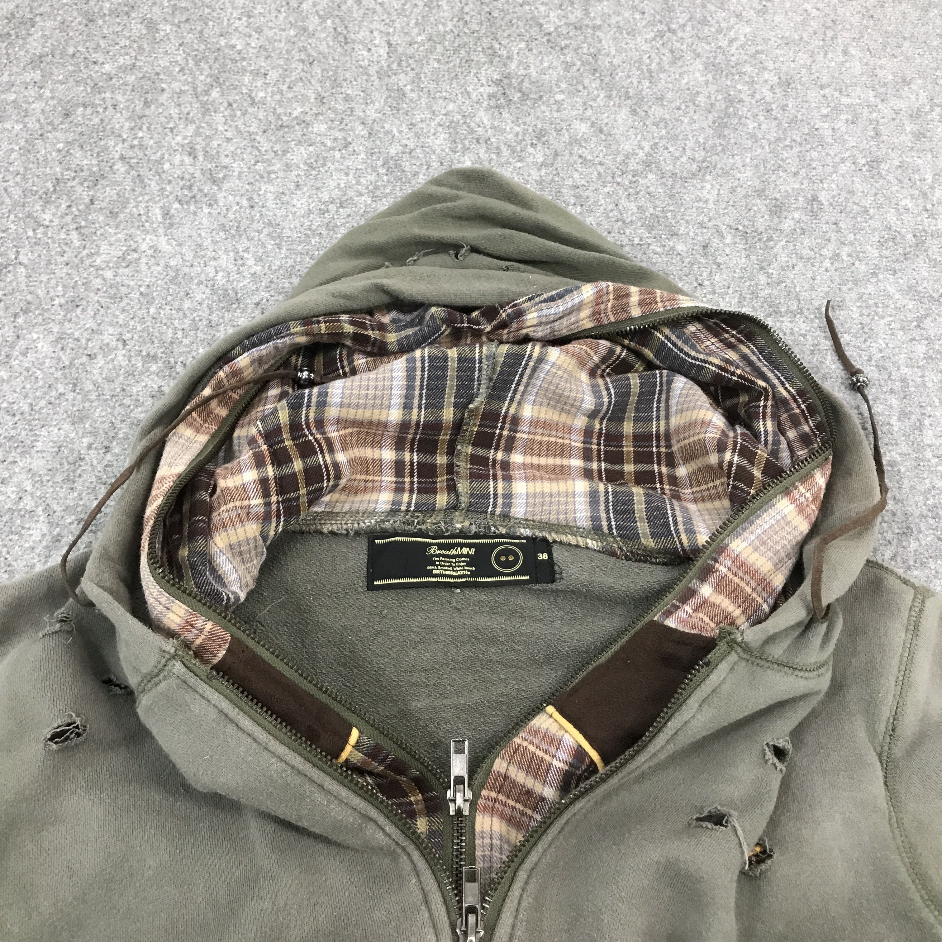 Japanese Brand × Vintage Rare🔥breathmint Design shot Distressed hoodies jacket Size US M / EU 48-50 / 2 - 5 Thumbnail