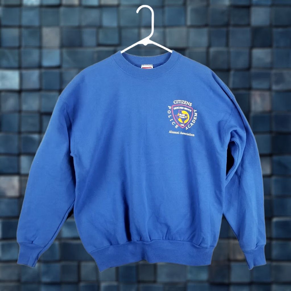 Hanes Hanes Vintage Police Academy Sweatshirt Men Large Blue Crew Neck Texas Killeen Size US L / EU 52-54 / 3 - 1 Thumbnail