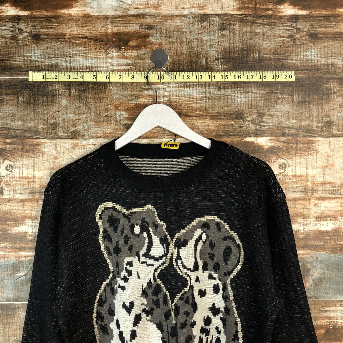 Vintage Japan vintage leopard love Black Knitwear #A1733 Size M / US 6-8 / IT 42-44 - 4 Thumbnail