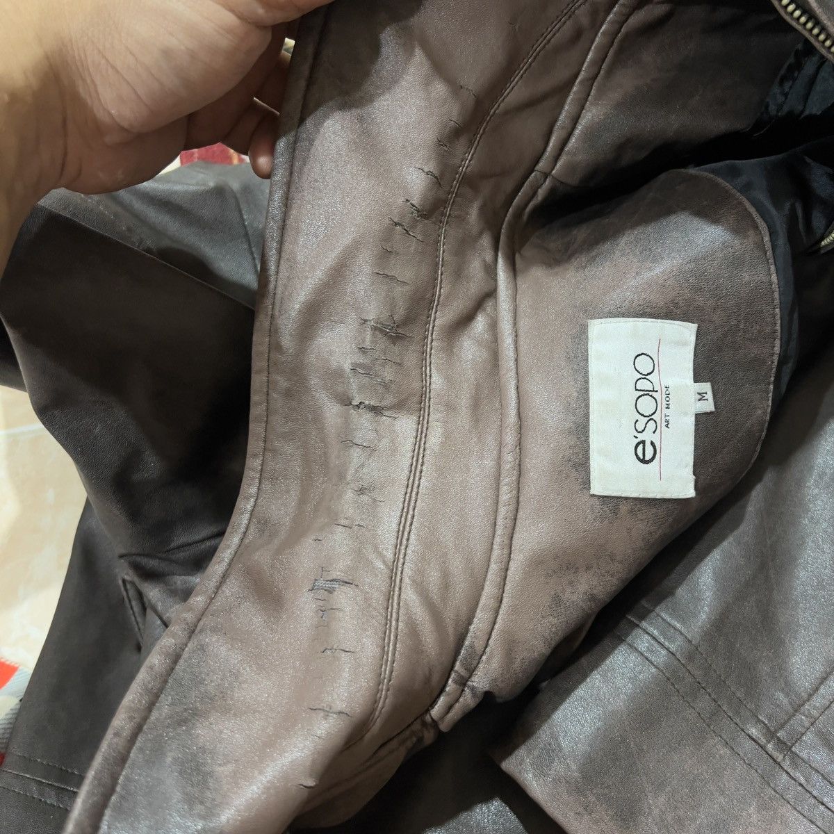 Vintage 0.1- E’Sopo Vintage Leather Jacket Size US L / EU 52-54 / 3 - 9 Thumbnail