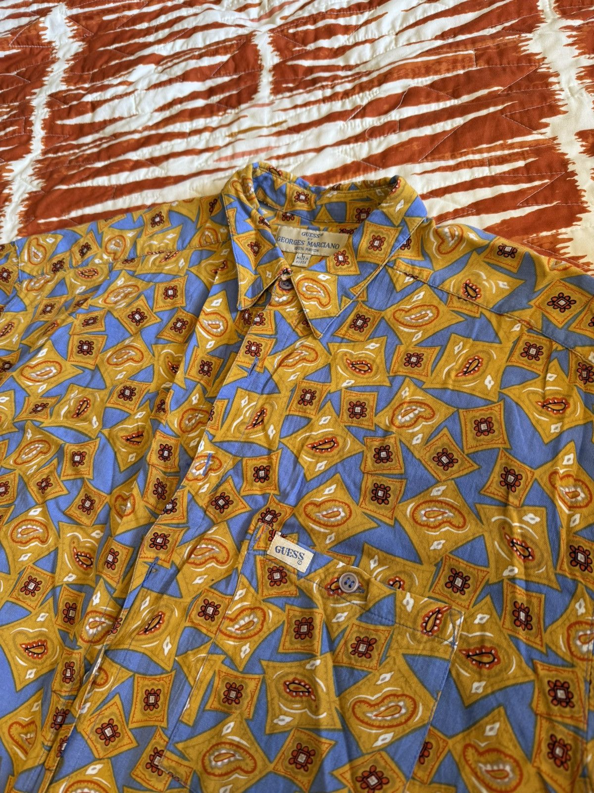 Guess Vintage Guess Patterned S/s Shirt Size US L / EU 52-54 / 3 - 2 Thumbnail