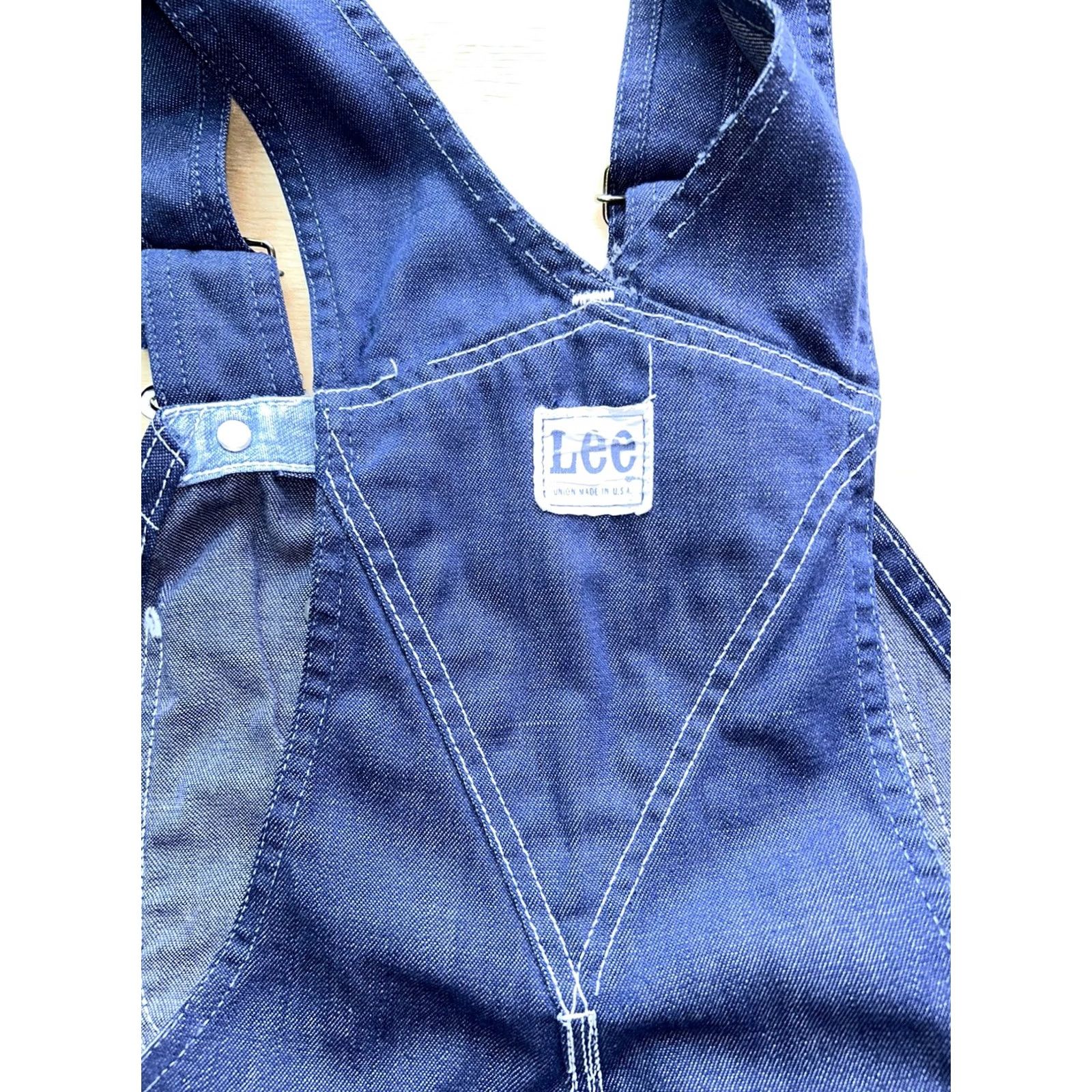 Lee VINTAGE Lee Union Made Worker Blue Denim Bibs Overalls USA Made 30x27 Mens Overalls Denim Bibs 30 27 Blue Size US 30 / EU 46 - 7 Thumbnail