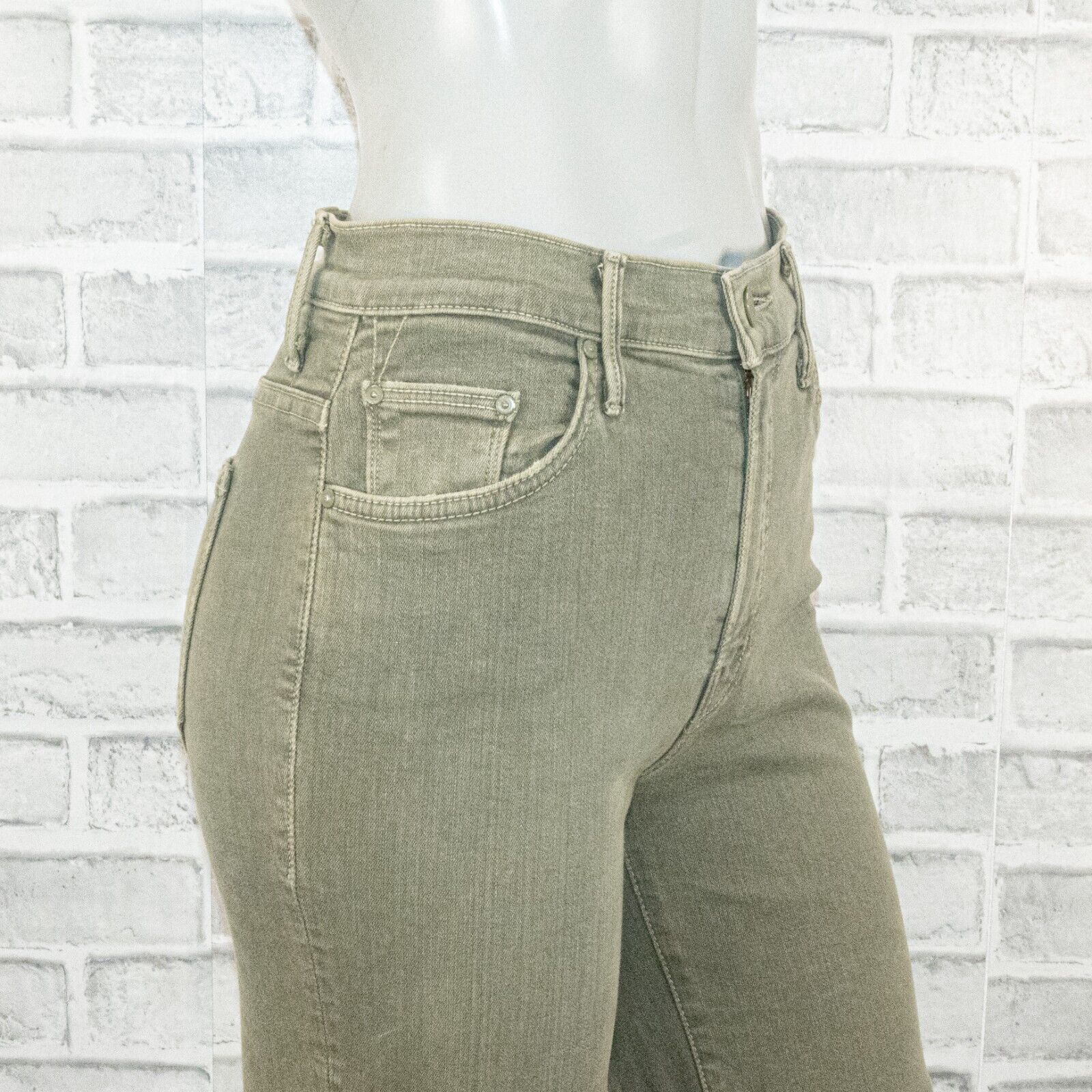 MOTHER MOTHER Denim Insider Crop Step Fray Jeans in Dye Faded Army Size 25" / US 0 / IT 36 - 10 Thumbnail