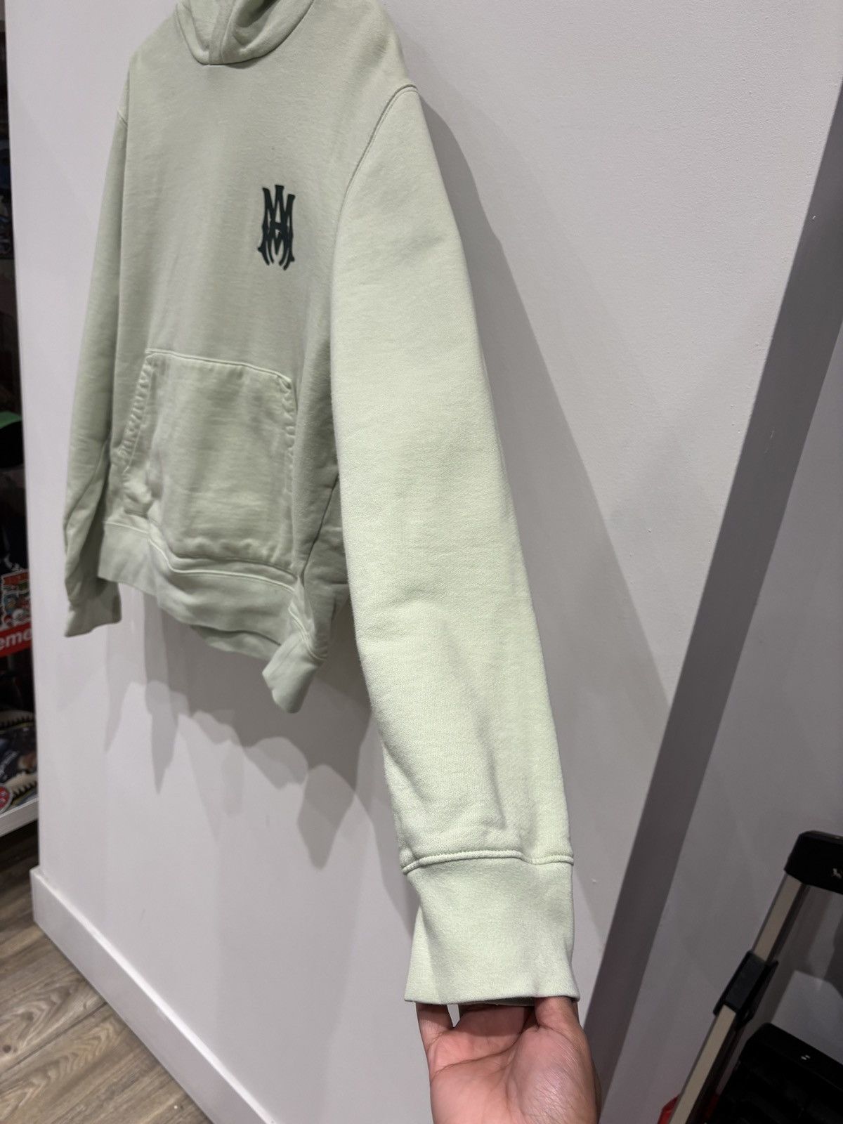 Amiri Amiri MA Logo Hoodie Sage Green Size: XL Size US XL / EU 56 / 4 - 4 Thumbnail