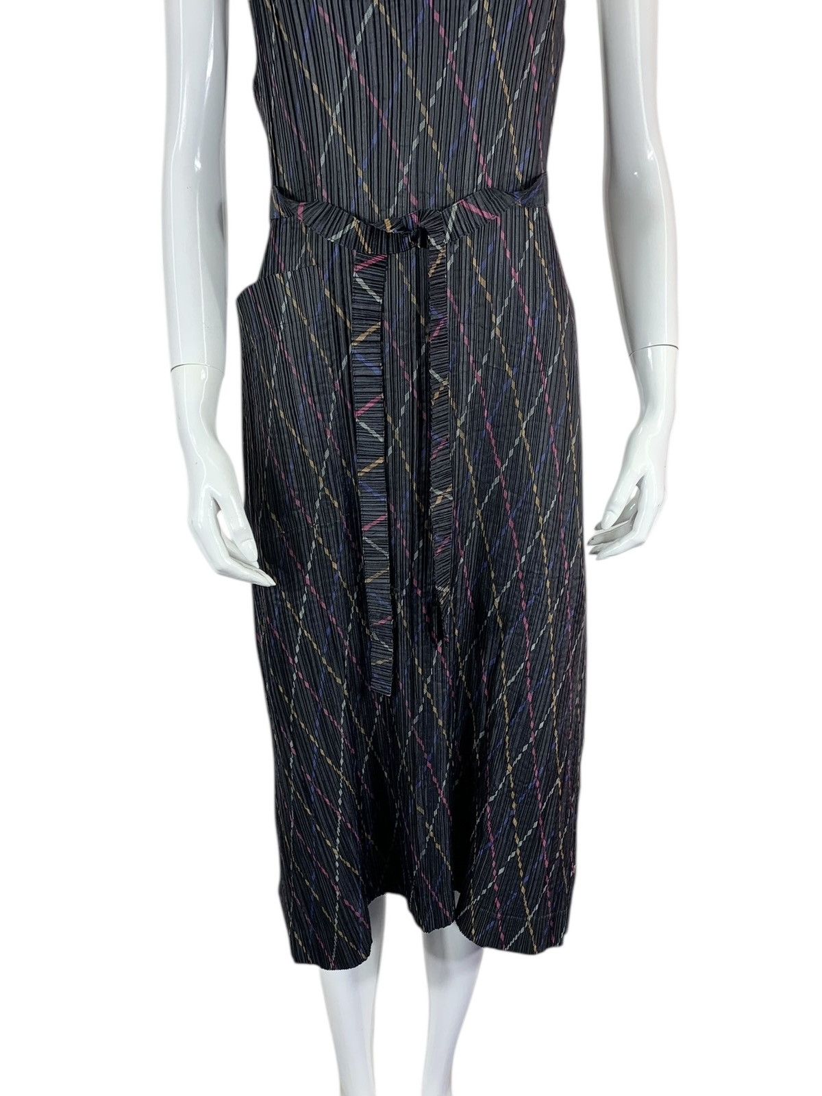 Pleats Please Issey Miyake Vintage Issey Miyake IM Product Pleated Teal Apron Dress Size ONE SIZE - 6 Thumbnail