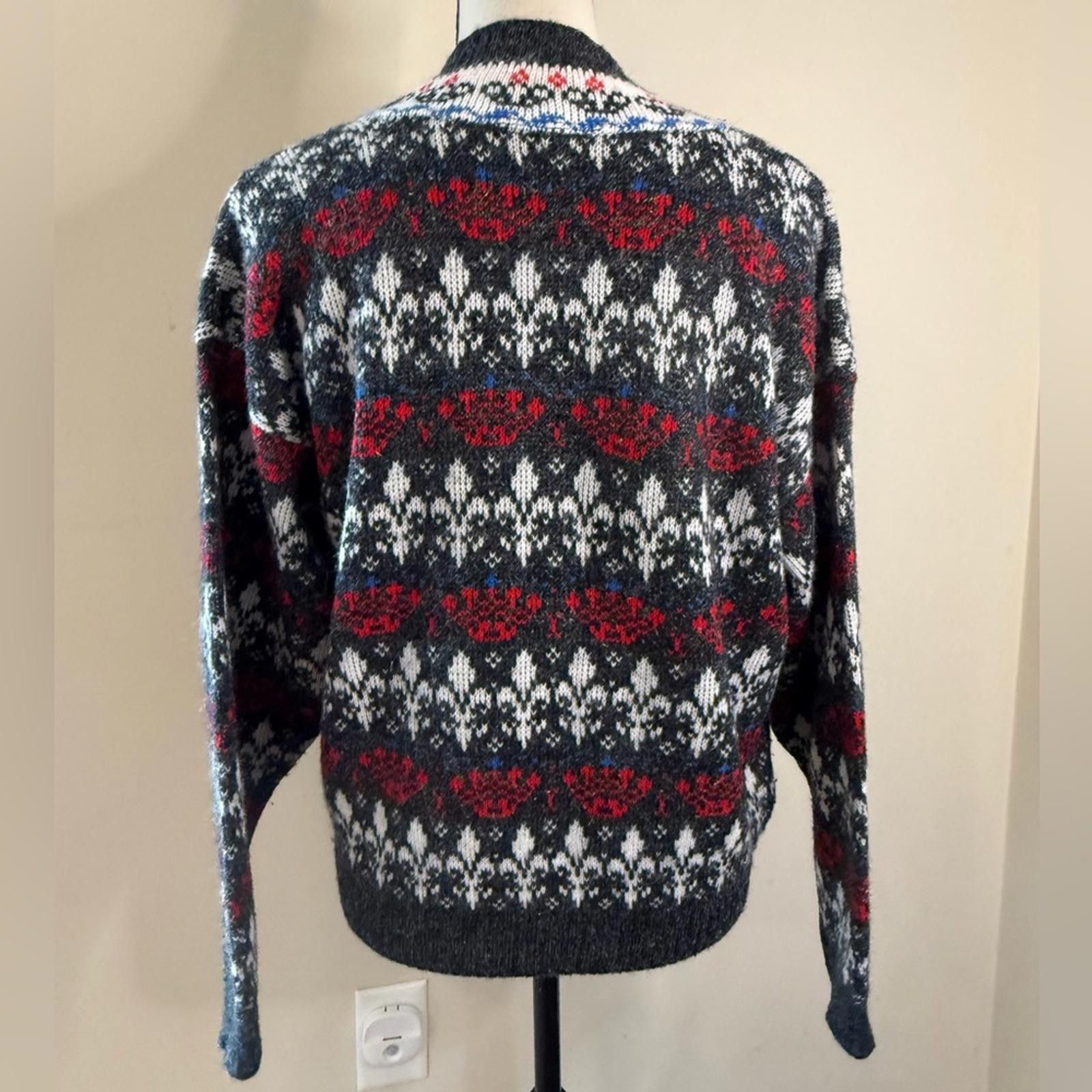 Other Jolle fair isle fuzzy V neck sweater SZ M/L Size M / US 6-8 / IT 42-44 - 4 Thumbnail