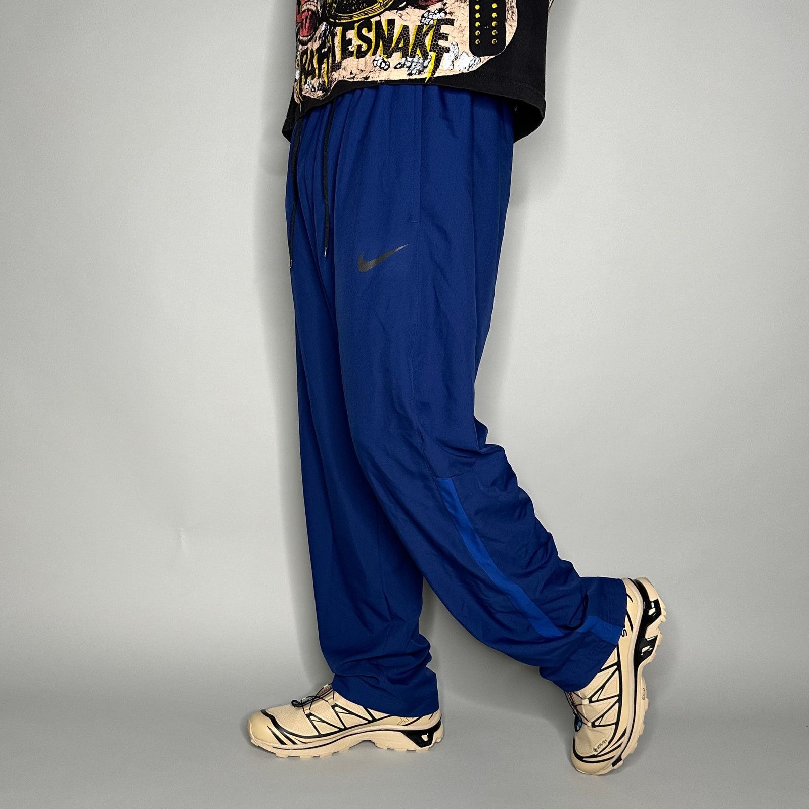 Nike Nike ACG Vintage Crazy Nike Sweatpants Royal Blue Polyester Baggy Wide Leg Grailed