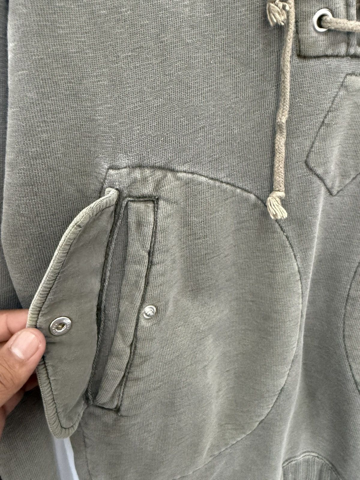 Japanese Brand 🔥 Kriff Mayer Military Hoodie Olive Green Lace-Up Neckline Size US M / EU 48-50 / 2 - 5 Thumbnail
