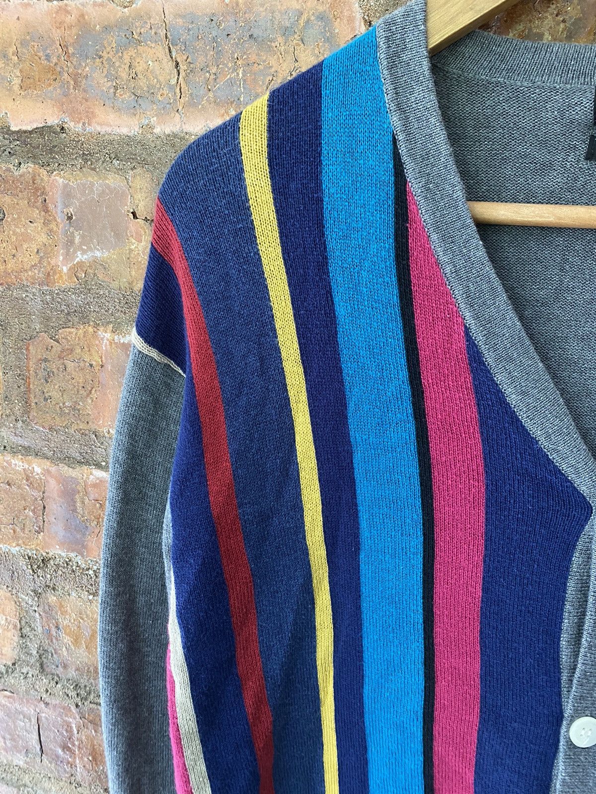 PHENOMENON 1990s EDGE RUPERT Rainbow knit cardiagn Size US M / EU 48-50 / 2 - 6 Thumbnail