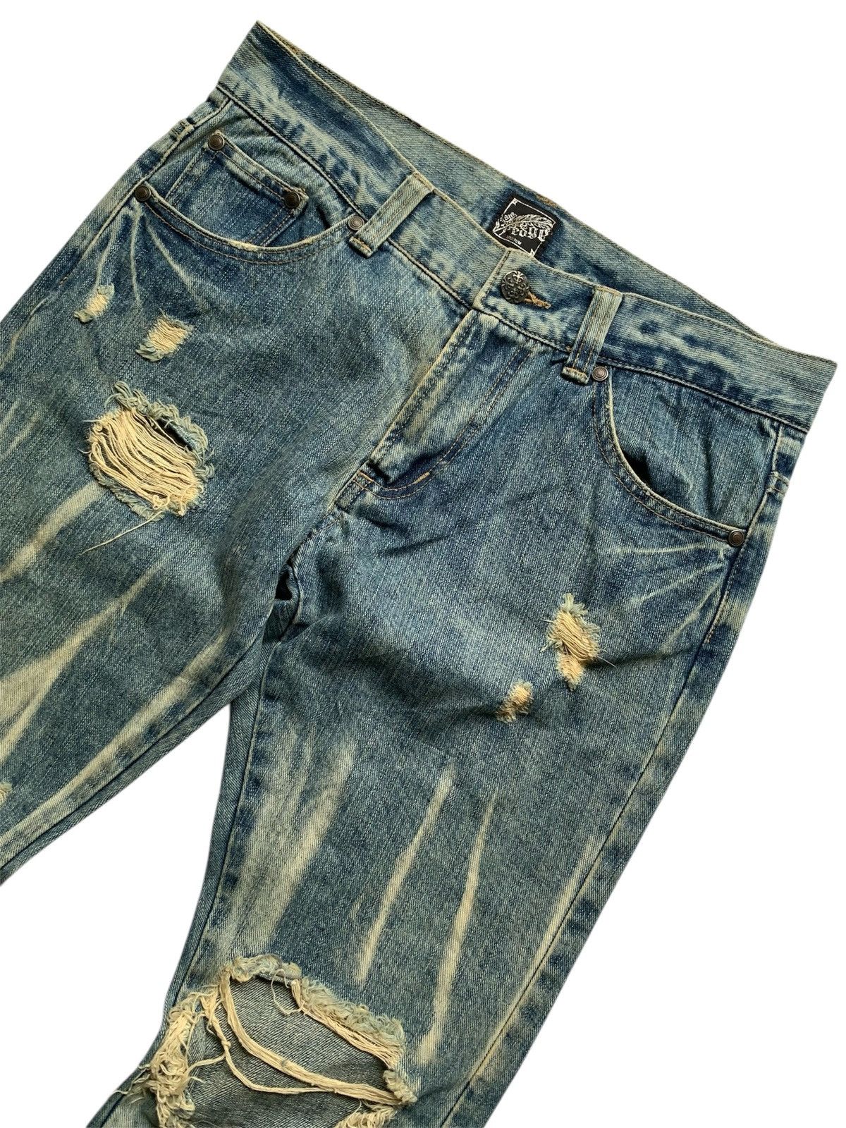 Japanese Brand g-land edge ripped distressed flared y2k grunge style Size US 31 - 3 Thumbnail