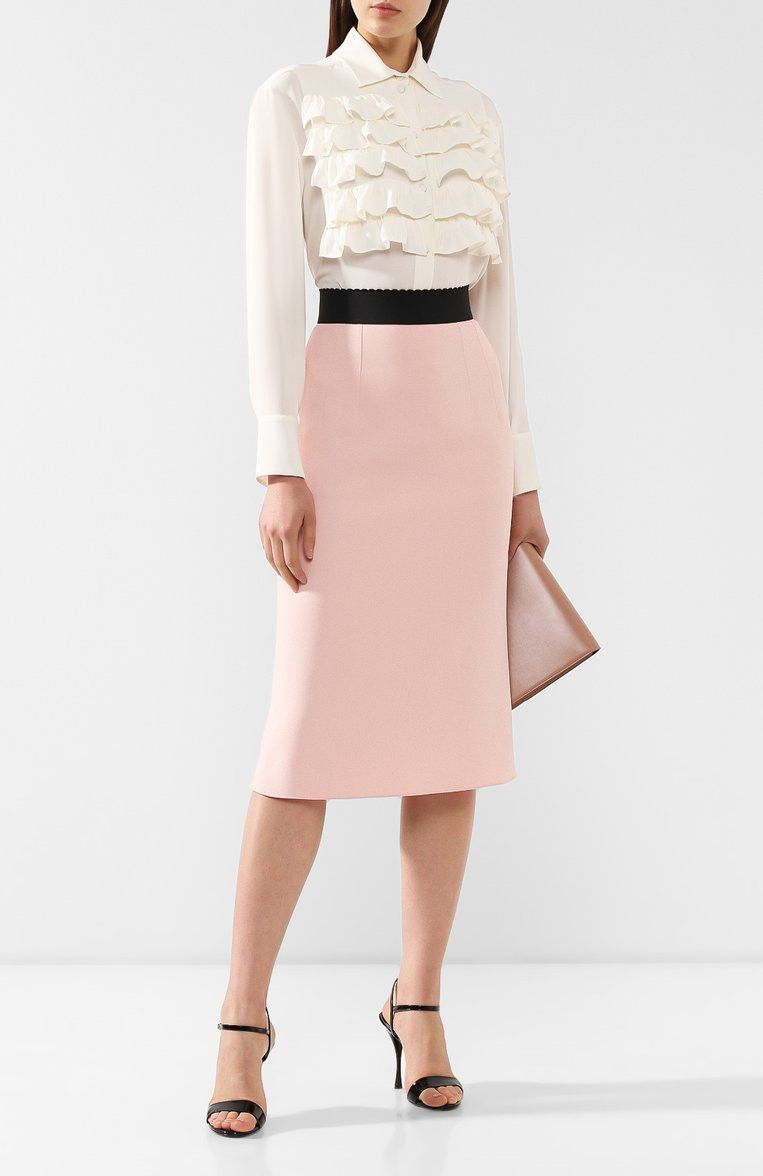 Dolce & Gabbana o1y0925 Midi Skirt in Light Pink Size 25" / US 0 / IT 36 - 4 Thumbnail
