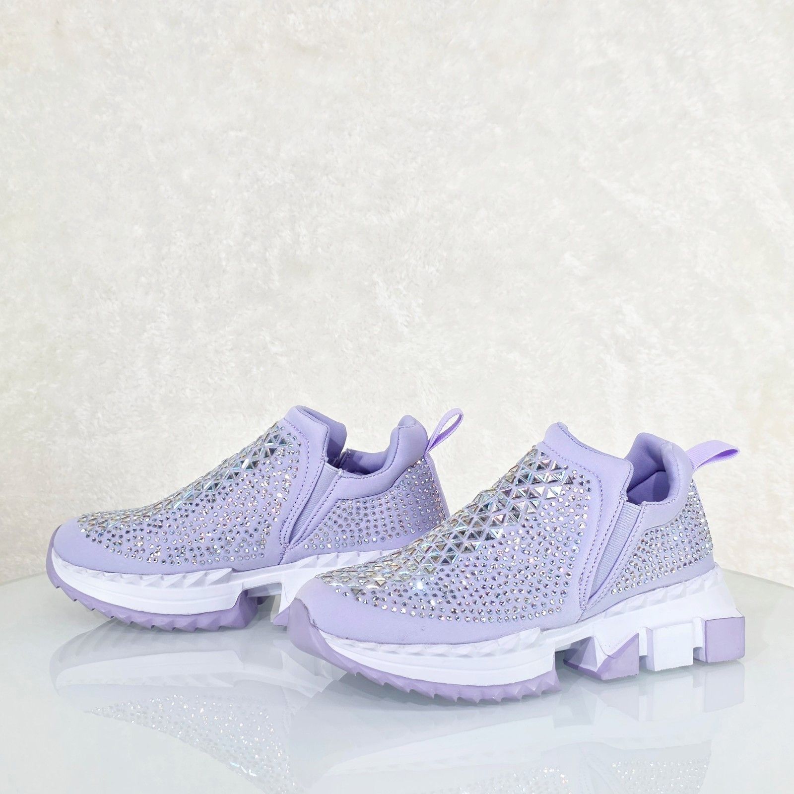 Other Presto Light Weight Slip on Light Purple Rhinestone Sneakers Size US 8 / IT 38 - 4 Thumbnail