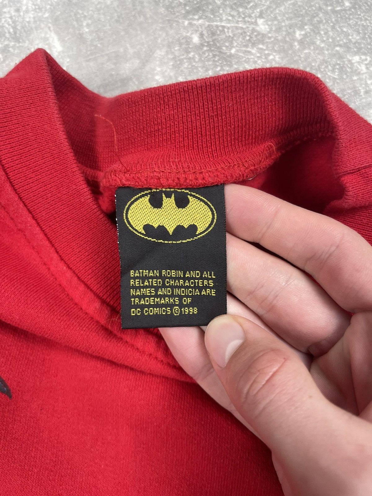 DC Comics × Vintage DC Comics Beatman&Robin Vintage 1998 Red Printed Sweatshirt Size US L / EU 52-54 / 3 - 5 Thumbnail