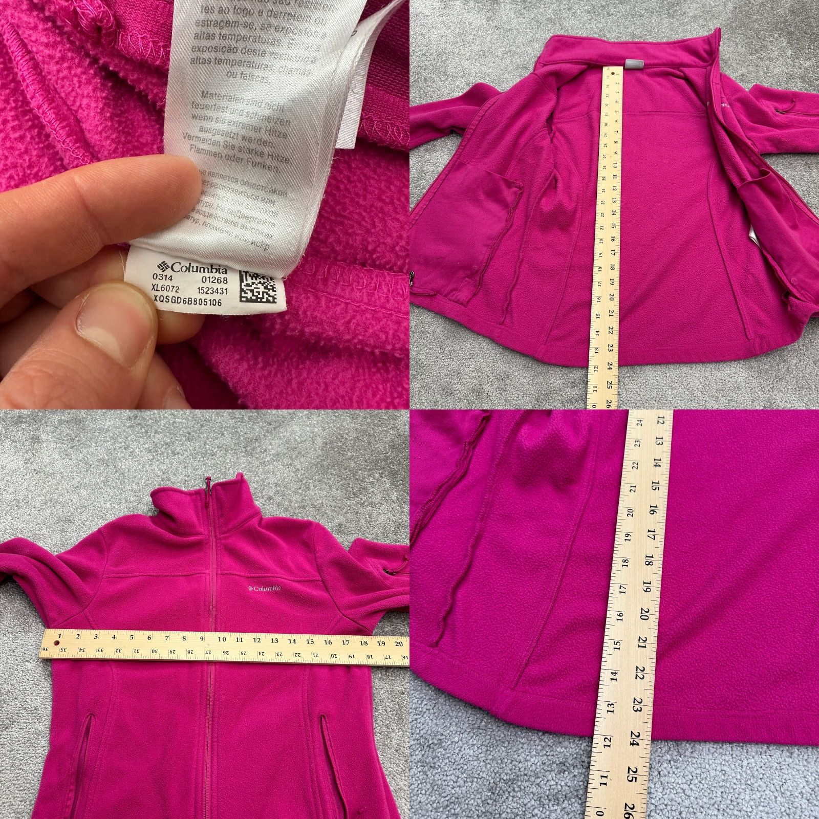 Pinko Columbia Jacket Womens Small Pink Fleece Full Zip Pockets Outdoor Hiking Casual Size S / US 4 / IT 40 - 8 Thumbnail