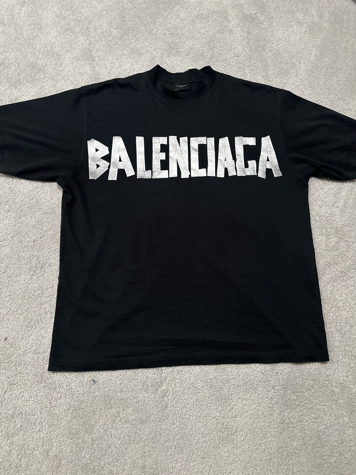 Balenciaga Black T shirt graffiti hot logo size large new