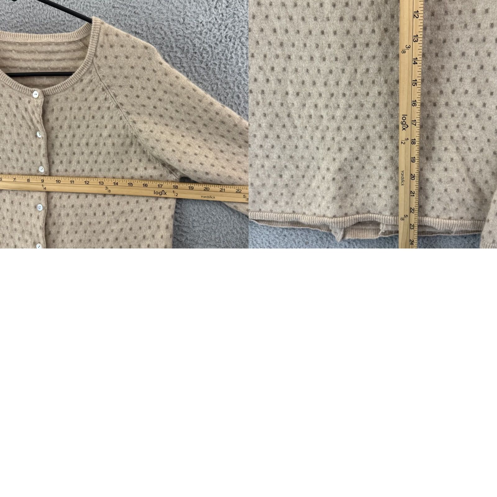 Vintage Gudrun Sjoden Sweater Womens Medium Beige Button Up Cardigan Long Sleeve Preppy Size M / US 6-8 / IT 42-44 - 8 Thumbnail
