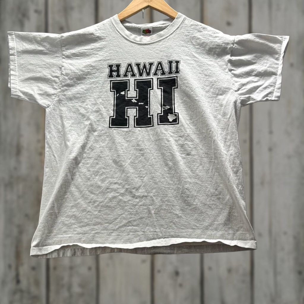 Fruit Of The Loom Fruit Of The Loom Shirt Mens XL White Hawaii HI Heavyweight Graphic Tee Crewneck Size US XL / EU 56 / 4 - 1 Thumbnail