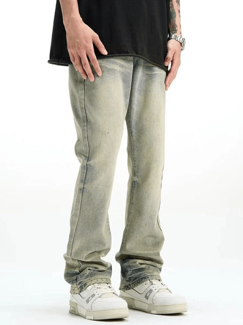 Japanese Brand × Jean American men's washed distressed loose straight jeans Size US 32 / EU 48 - 2 Thumbnail