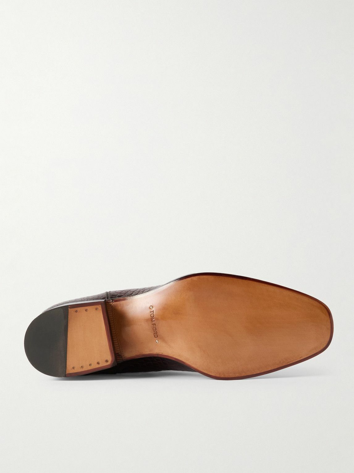 Tom Ford o1sndg0126 Size: 7 TF / Croc-Effect Leather Chelsea Boots Size US 7 / EU 40 - 3 Thumbnail