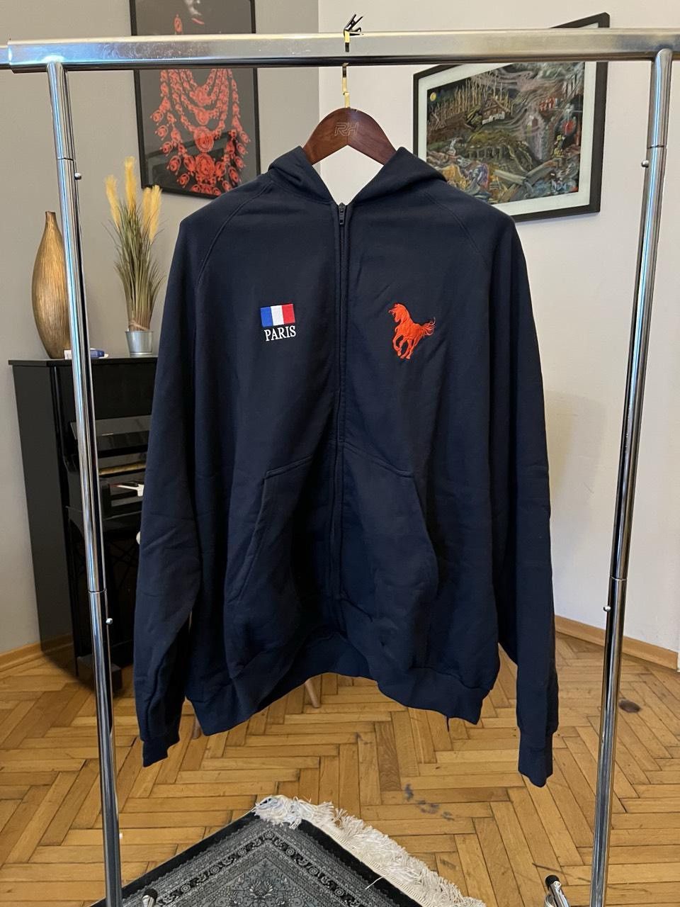 Balenciaga Balenciaga Navy Blue Polo Zip Up Hoodie Size US XL / EU 56 / 4 - 1 Thumbnail