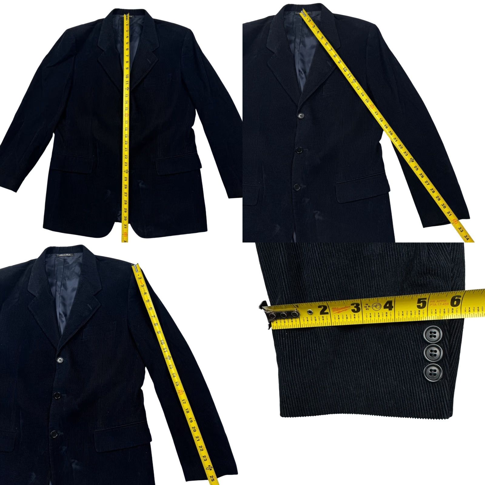 Vintage Scappino Blazer Blue 3-Button Corduroy 100% Cotton 42R Men Jacket Coat Vintage No Size 42R - 8 Thumbnail