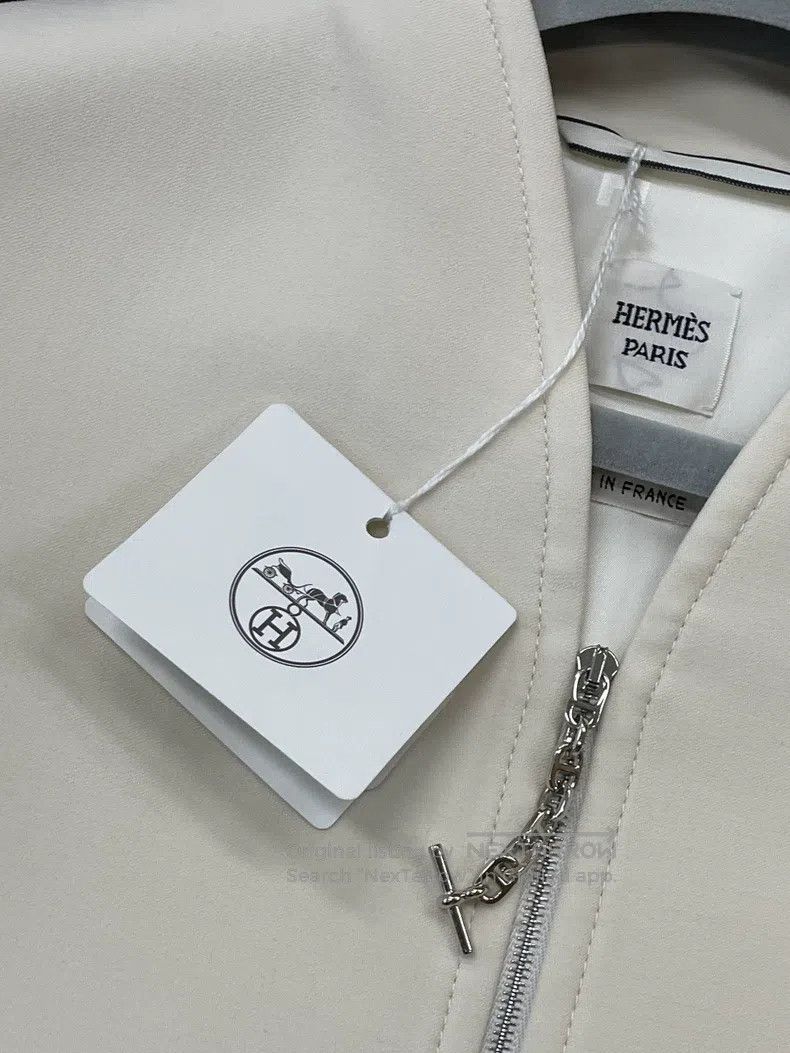 Hermes Hermes White Pig Nose Chain Zipper Jacket Size XS / US 0-2 / IT 36-38 - 3 Thumbnail