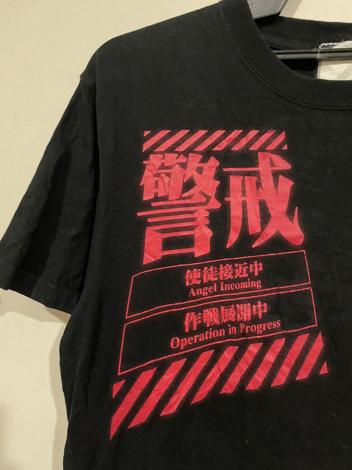 Anime × Japanese Brand Evangelion Genesis Angel Incoming Operation In Progress Tee Size US M / EU 48-50 / 2 - 5 Thumbnail