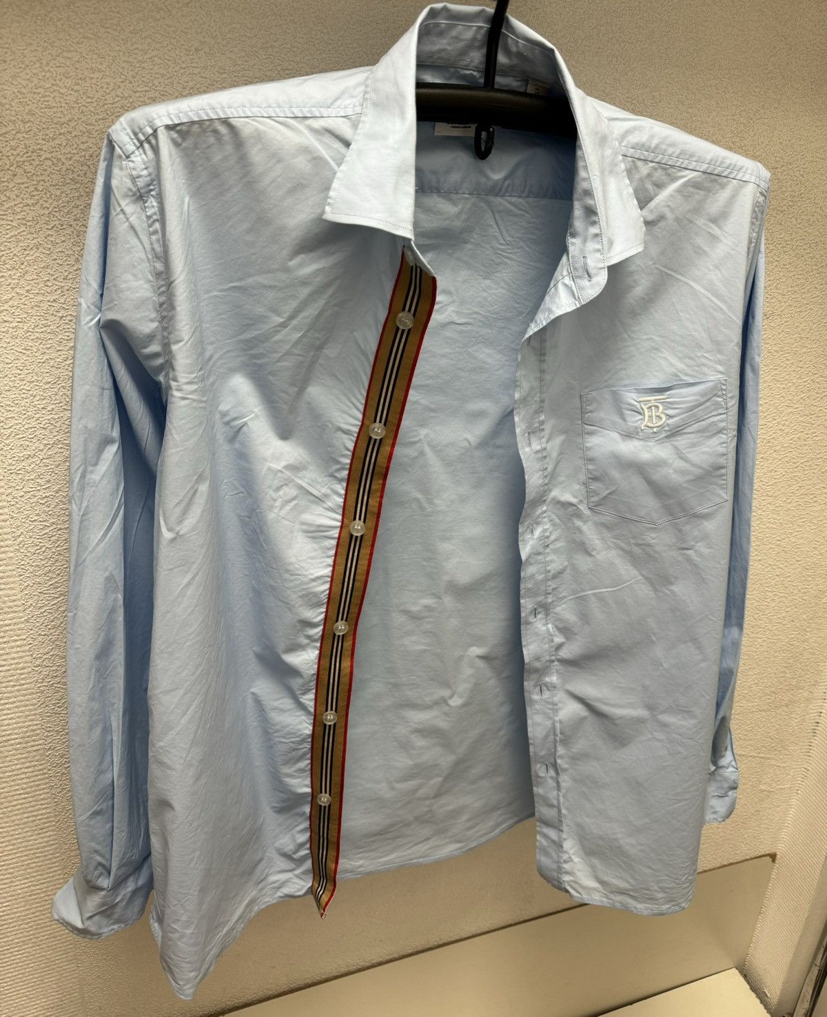 Burberry Burberry London England blue shirt longsleeve monogram Xl Size US XL / EU 56 / 4 - 7 Thumbnail