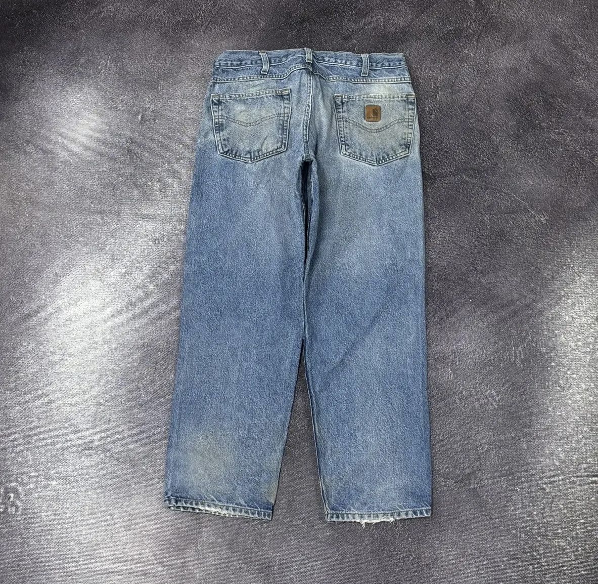 Carhartt × Vintage Vintage Carhartt Faded Blue Denim Work Hype Baggy Jeans Size US 34 / EU 50 - 1 Thumbnail