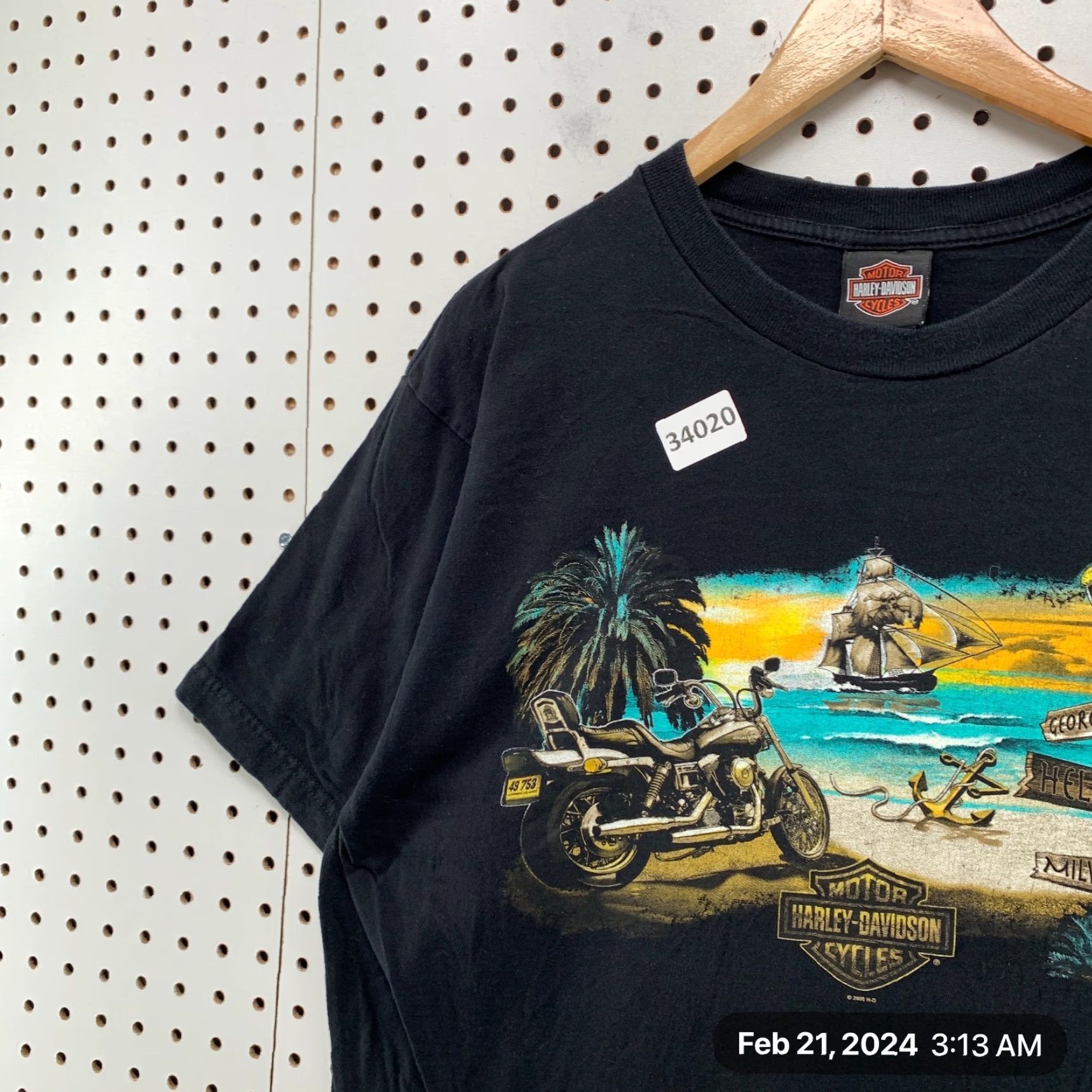 Harley Davidson VINTAGE Harley-Davidson Motorcycle Shirt Mens XL Black 22x29 Grand Cayman Size US XL / EU 56 / 4 - 5 Thumbnail
