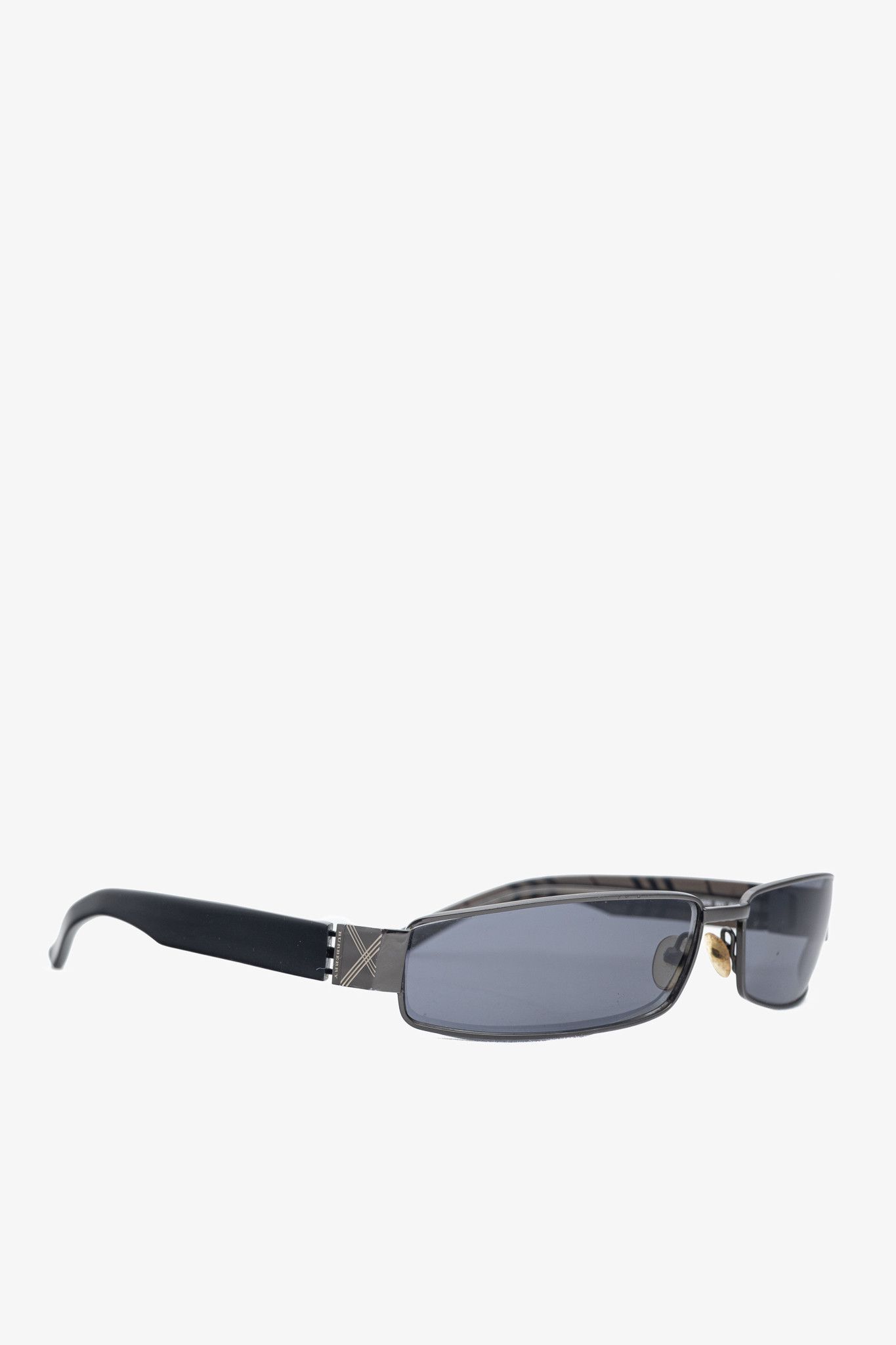 Burberry Burberry B9424 Black Check-Temple Rectangular Sunglasses Size ONE SIZE - 1 Thumbnail