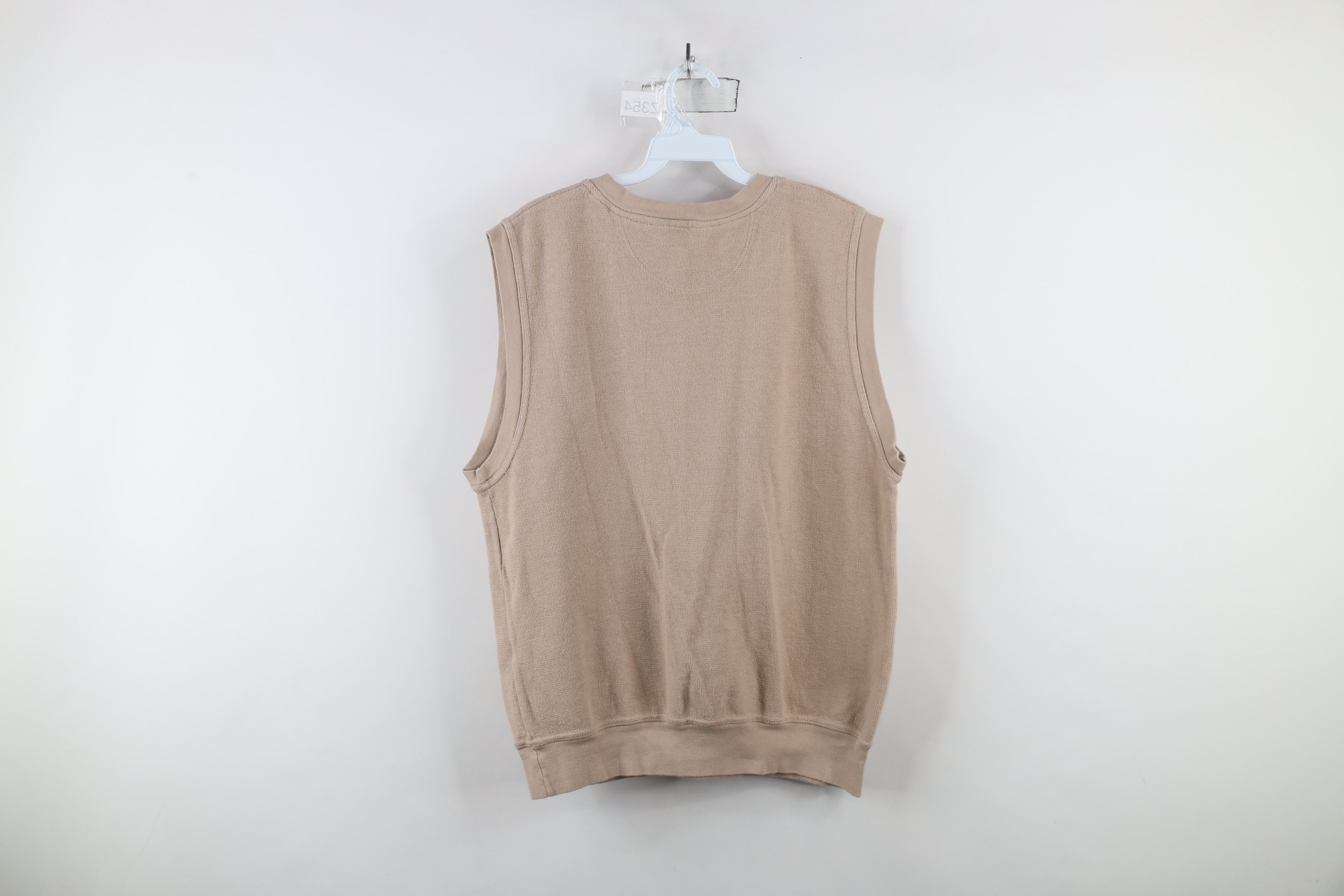 Vintage Vintage 90s Streetwear Textured V-Neck Sweater Vest Beige Size US L / EU 52-54 / 3 - 7 Thumbnail