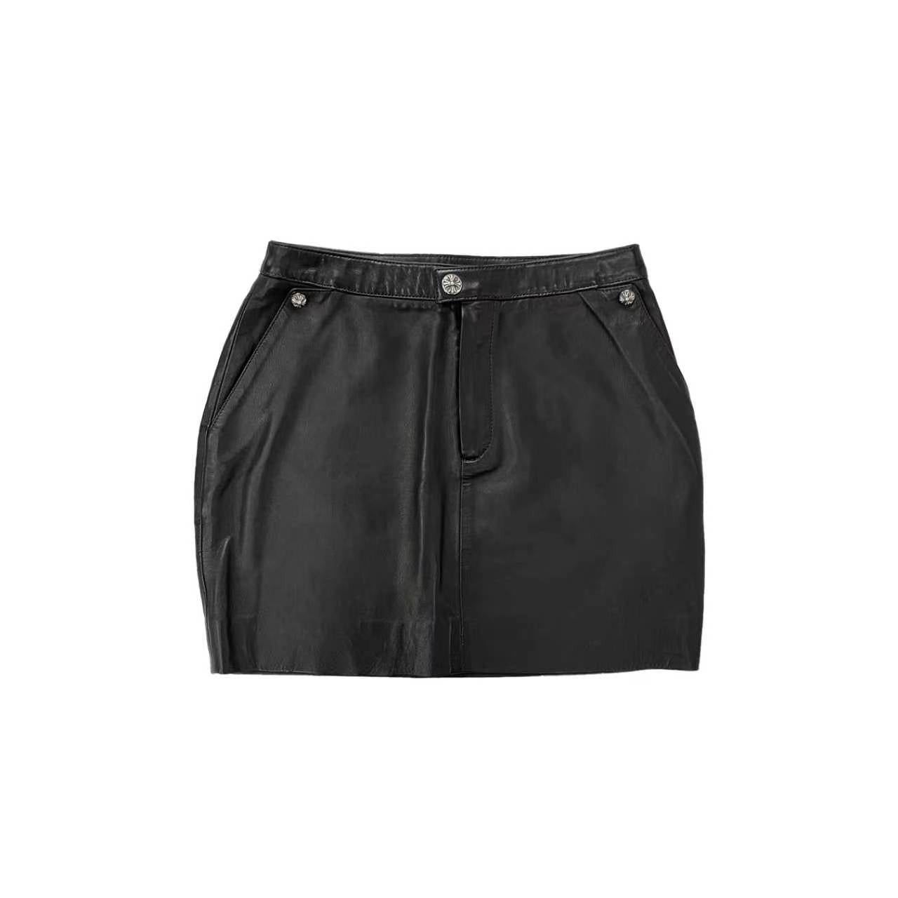 Chrome Hearts Chrome Hearts Black Leather Mini Skirt Size S / US 4 / IT 40 - 1 Thumbnail