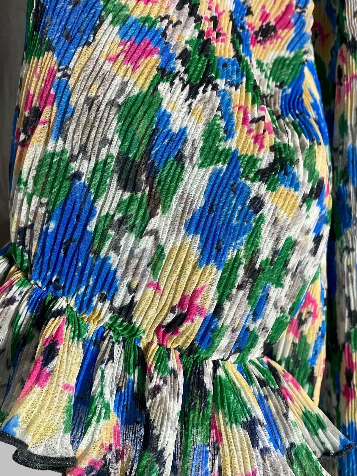 Ganni 🔥 GANNI FLORAL BLOUSE RIBBED BREATHABLE Y2K PARIS AESTHETIC Size XS / US 0-2 / IT 36-38 - 5 Thumbnail