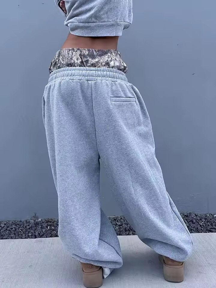 Japanese Brand Asaoka x Kumi Double Waist Camouflage Boxer Baggy Sweatpants Size US 31 - 4 Thumbnail